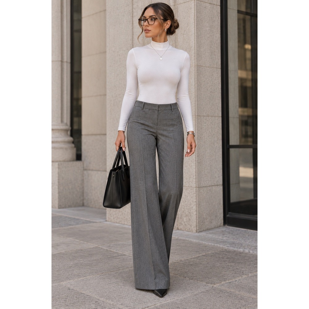 Express Design Studio Editor Gray Flare Dress Pants Trousers Size 4